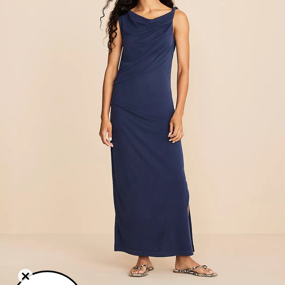 LOFT Lou & Grey Sandwashed Shoulder Twist Midi Dress